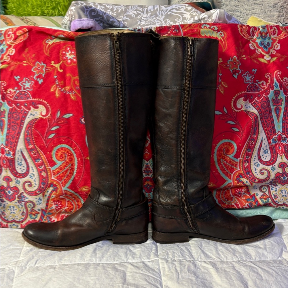Frye Rich Congac Leather Riding Boots - Picture 10 of 16